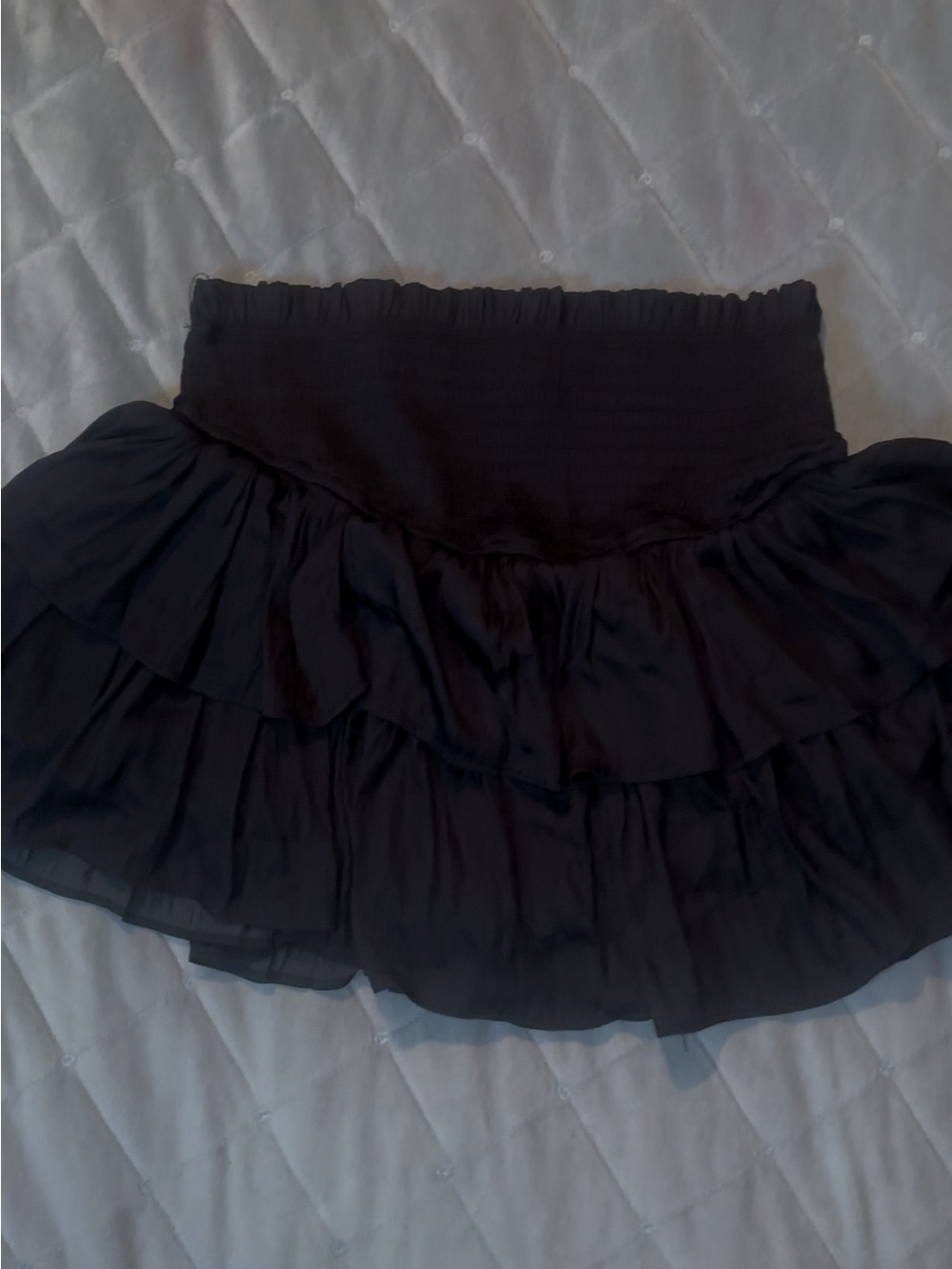 American Threads Black Tiered Mini Skirt